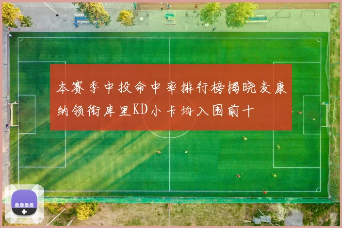 本赛季中投命中率排行榜揭晓麦康纳领衔库里KD小卡均入围前十